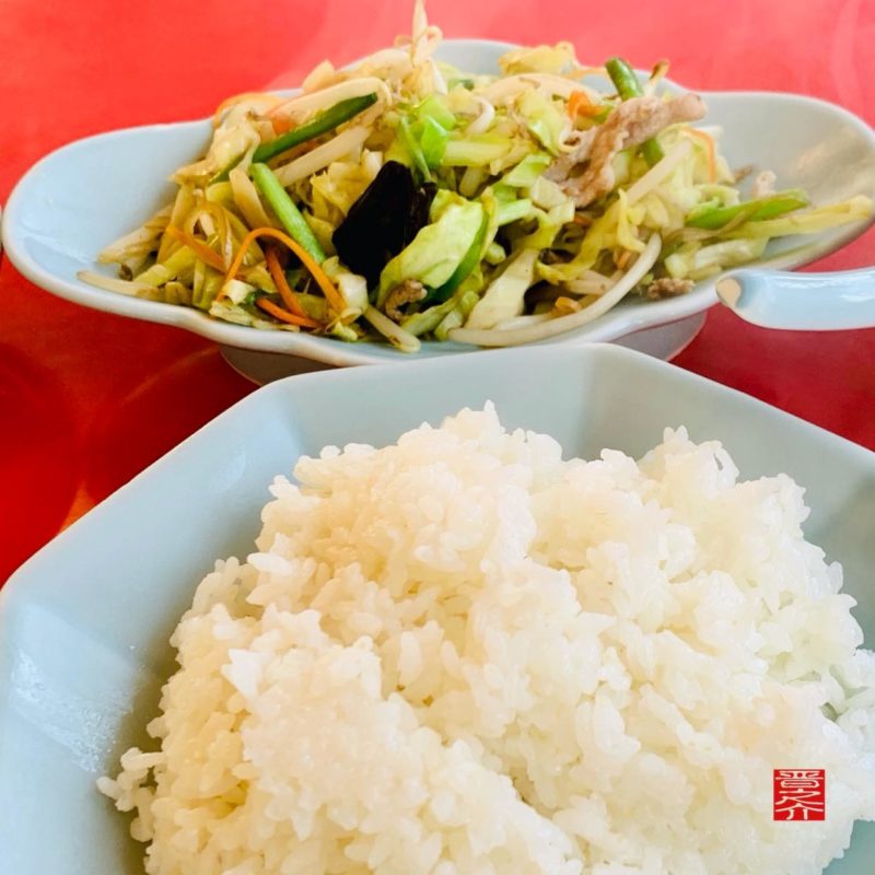 中華料理テンハオ野菜炒めと御飯