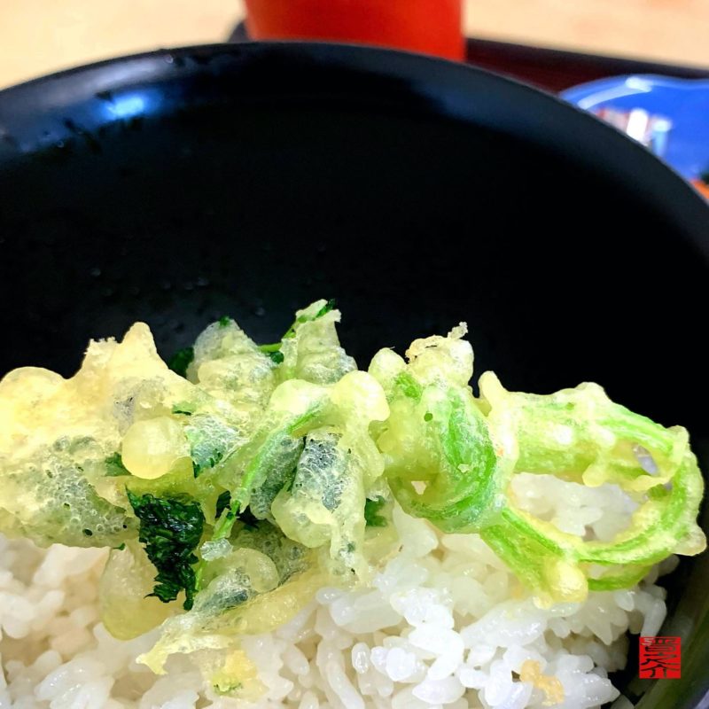 港湾食堂日替わり菜の花天ぷら