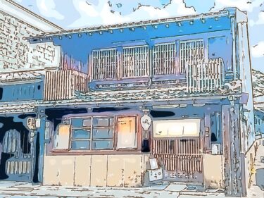 岐阜「食堂こより」さん。長良川沿いの美しい街道「川原町」の町屋を改装したお洒落食堂で「旬替わり定食」をいただく。